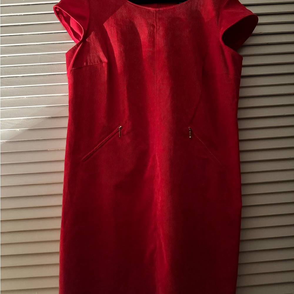 Sharagano Red Corduroy Dress